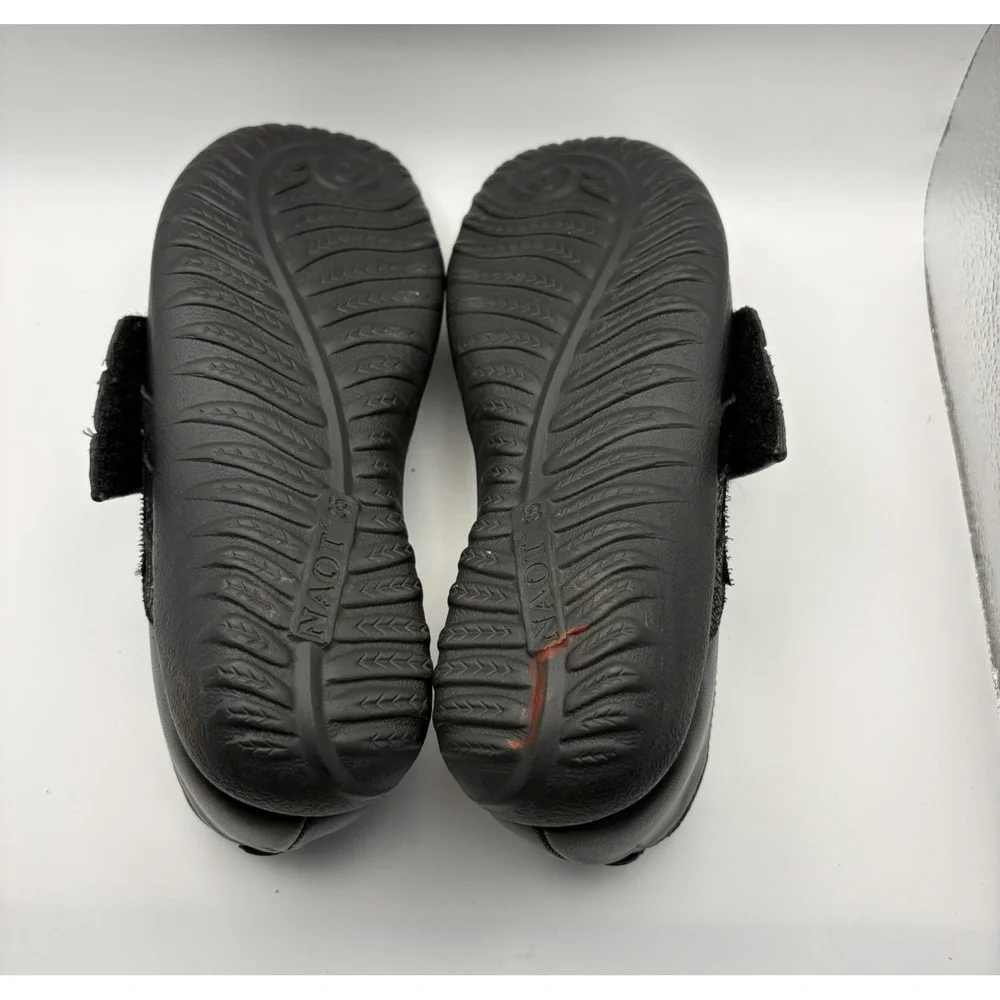Naot Kirei Black Leather Mary Jane Comfort Shoe Women EU 35 Hook Loop Orthopedic